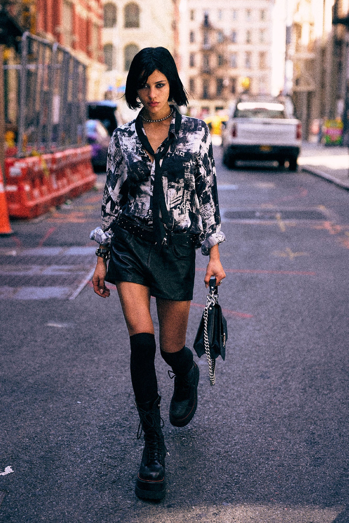 Drop Neck Shirt - Nyc Black And White - R13
