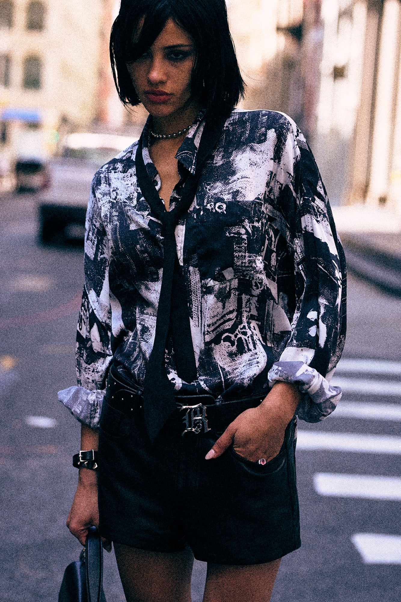 Drop Neck Shirt - Nyc Black And White - R13