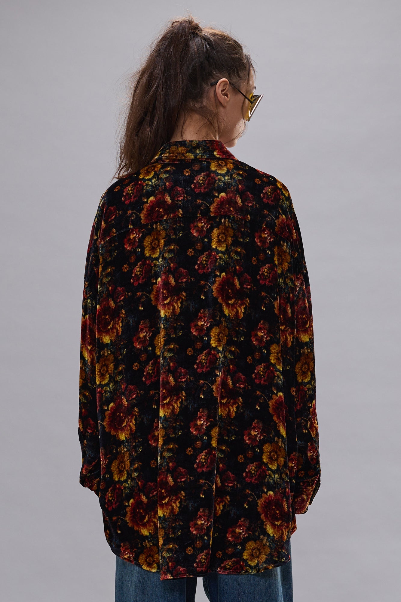 DROP NECK SHIRT - ORANGE MULTI FLORAL - R13