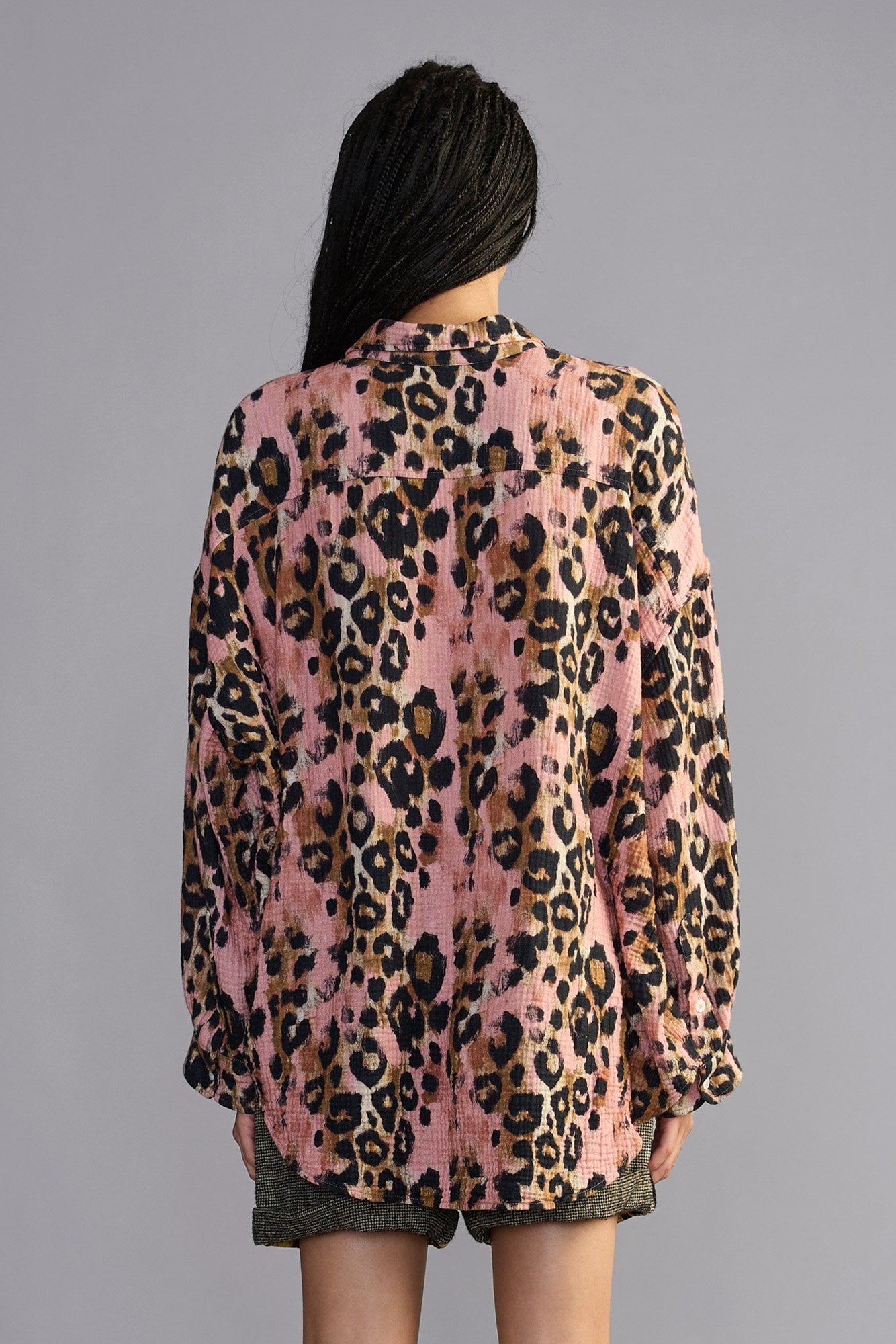 Drop Neck Shirt - Pink Leopard - R13