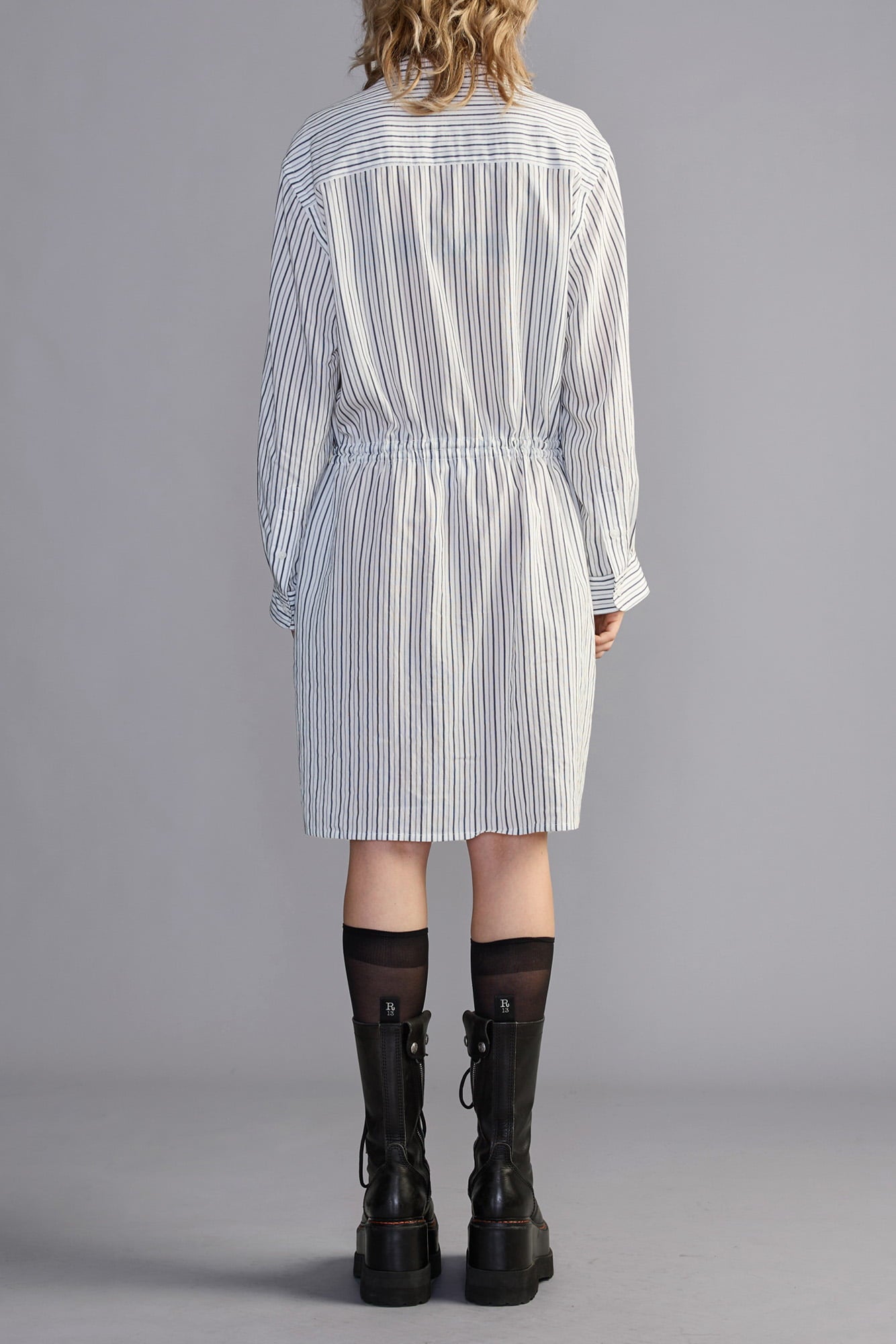 Drop Neck Shirtdress - Blue Multi Stripe - R13