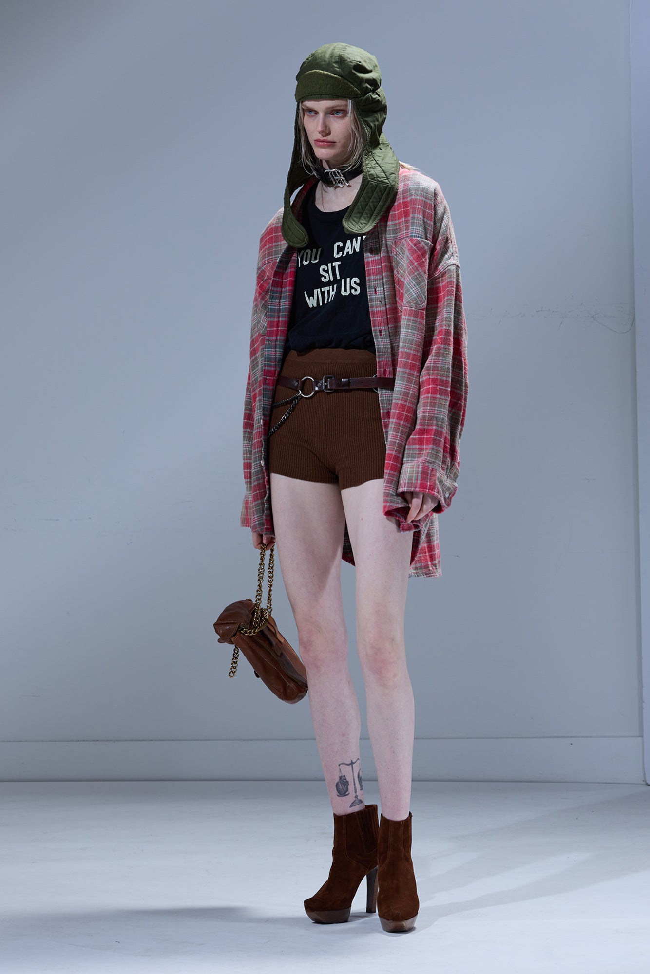 DROP NECK WORKSHIRT - PINK / TEAL PLAID - R13