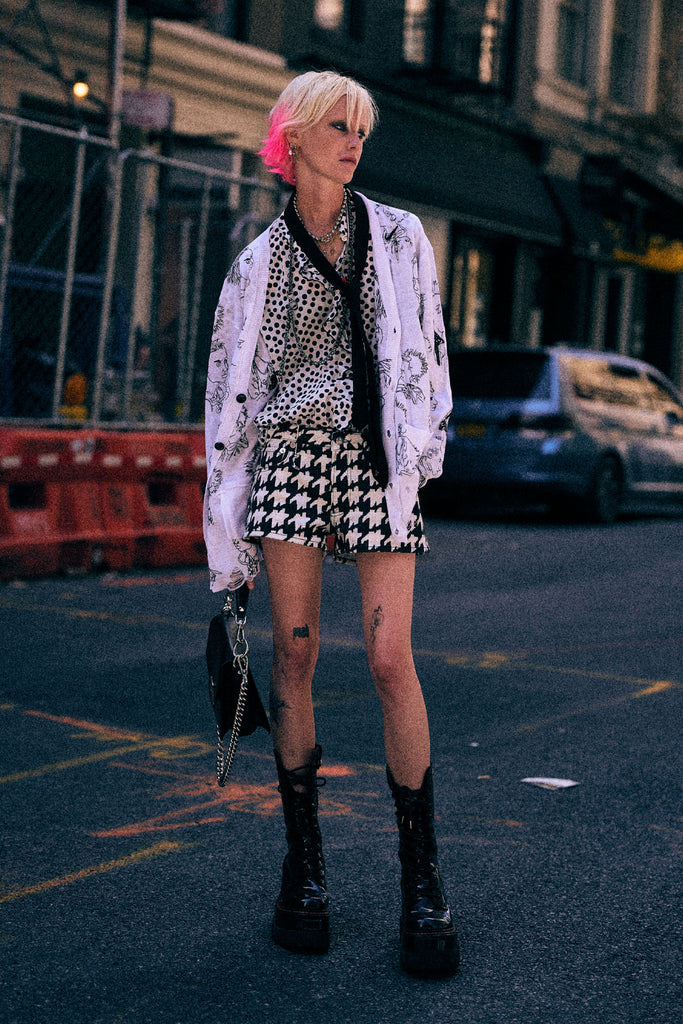 Effie Short - Black / White Houndstooth