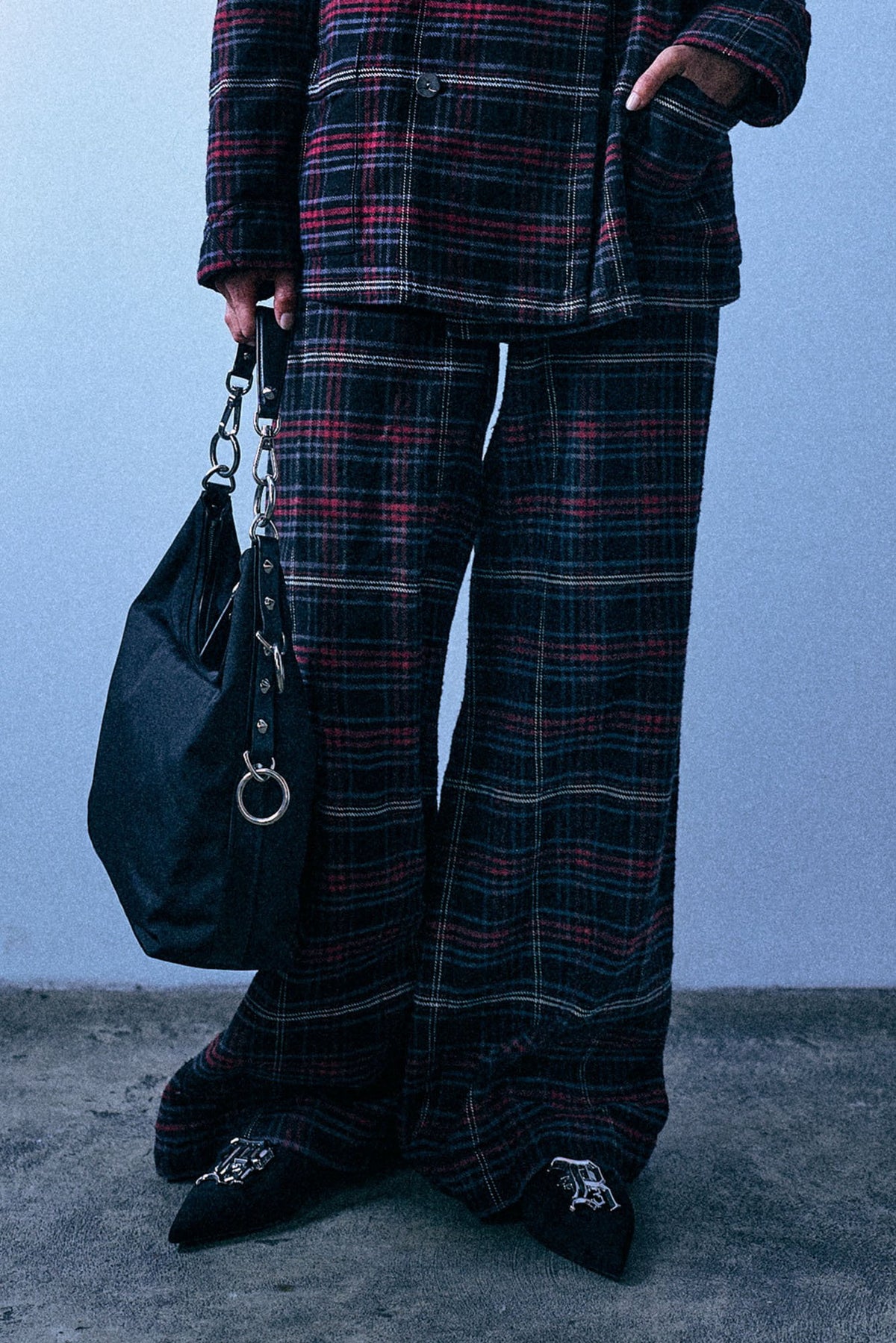 Elastic Waist D'Arcy Flare Pj Pant - Black Red Plaid - R13
