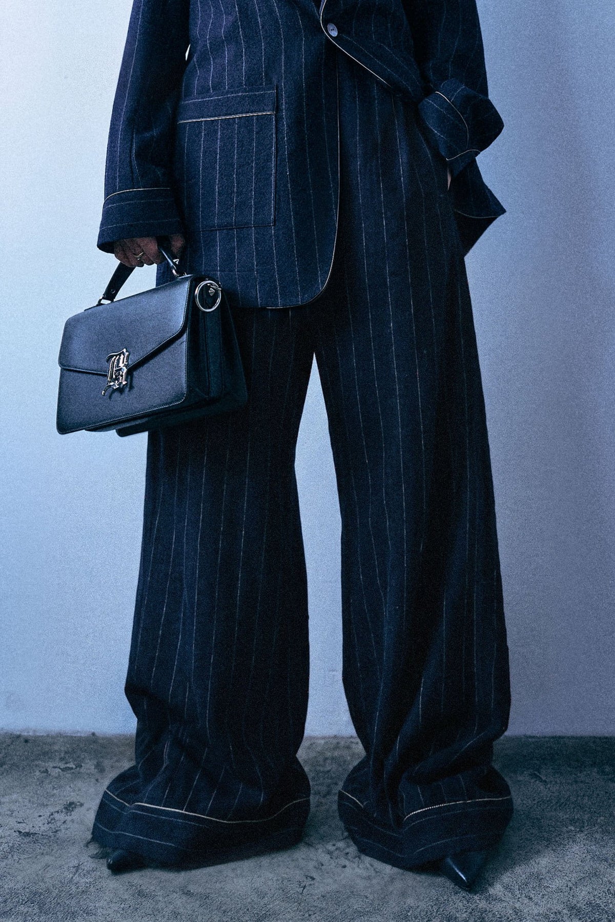 Elastic Waist D'Arcy Flare Pj Pant - Navy And White Stripe - R13
