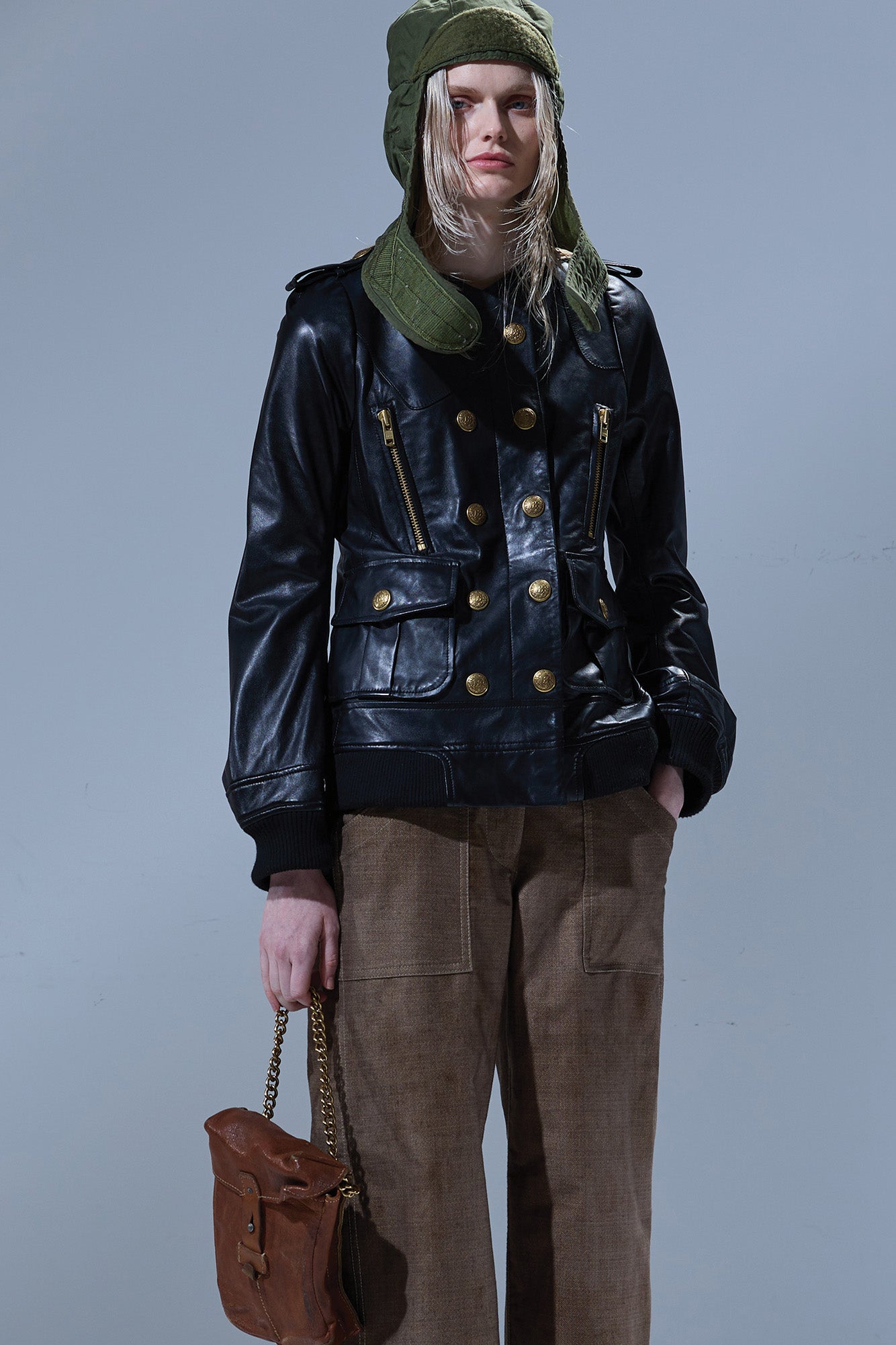 ELONGATED DOUBLE-BREASTED JACKET - BLACK