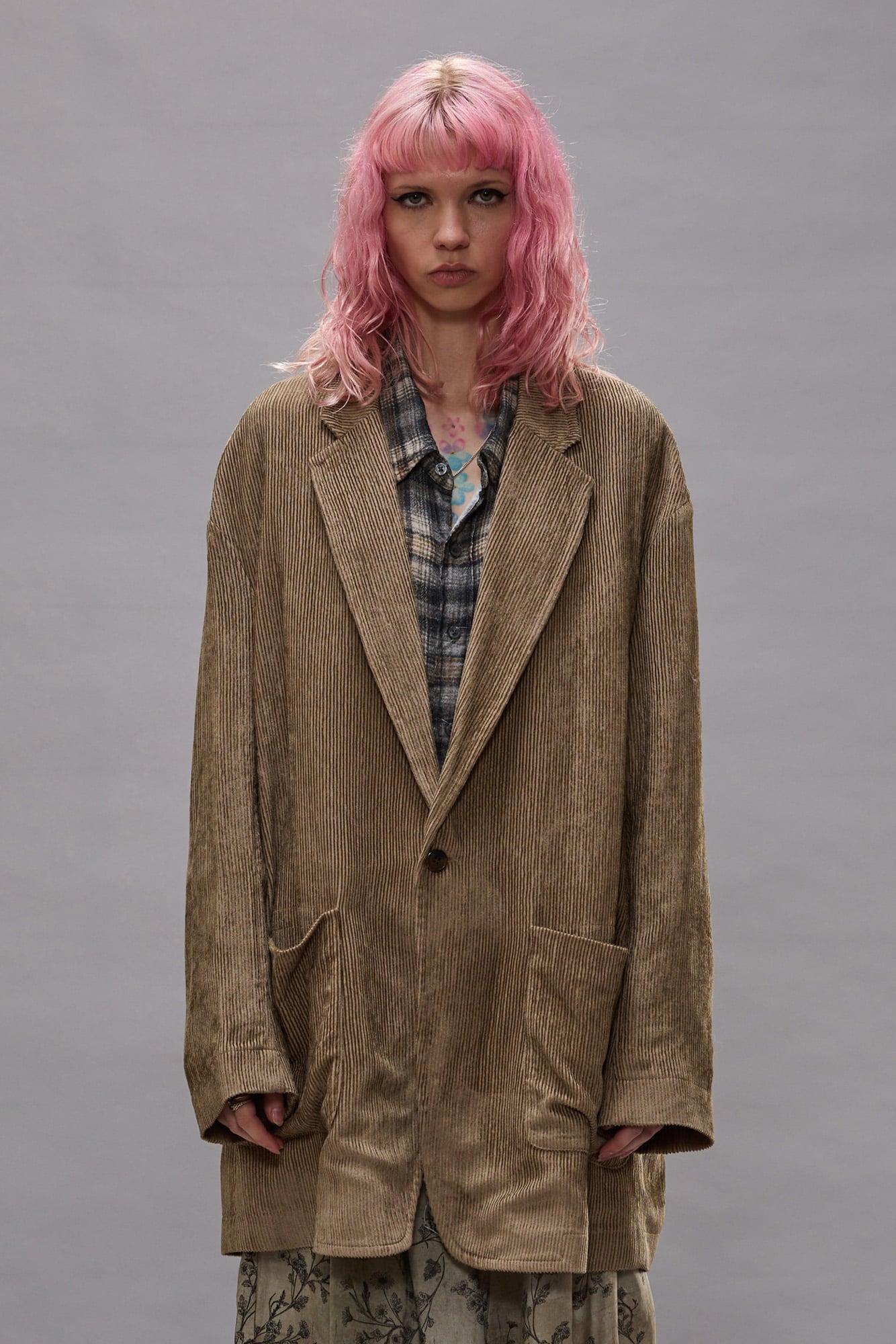 Elongated Oversized Ragged Blazer - Dusty Khaki - R13