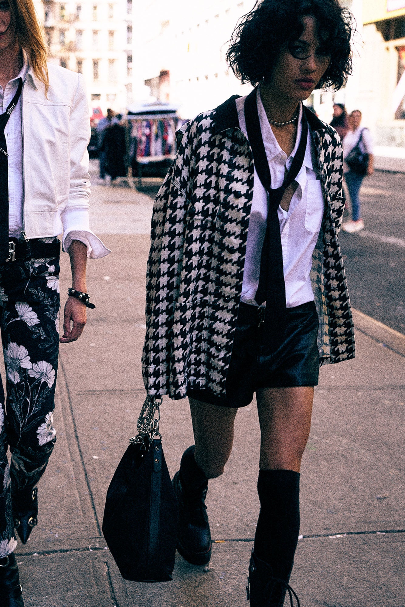 Evelyn Chore Jacket - Black / White Houndstooth - R13