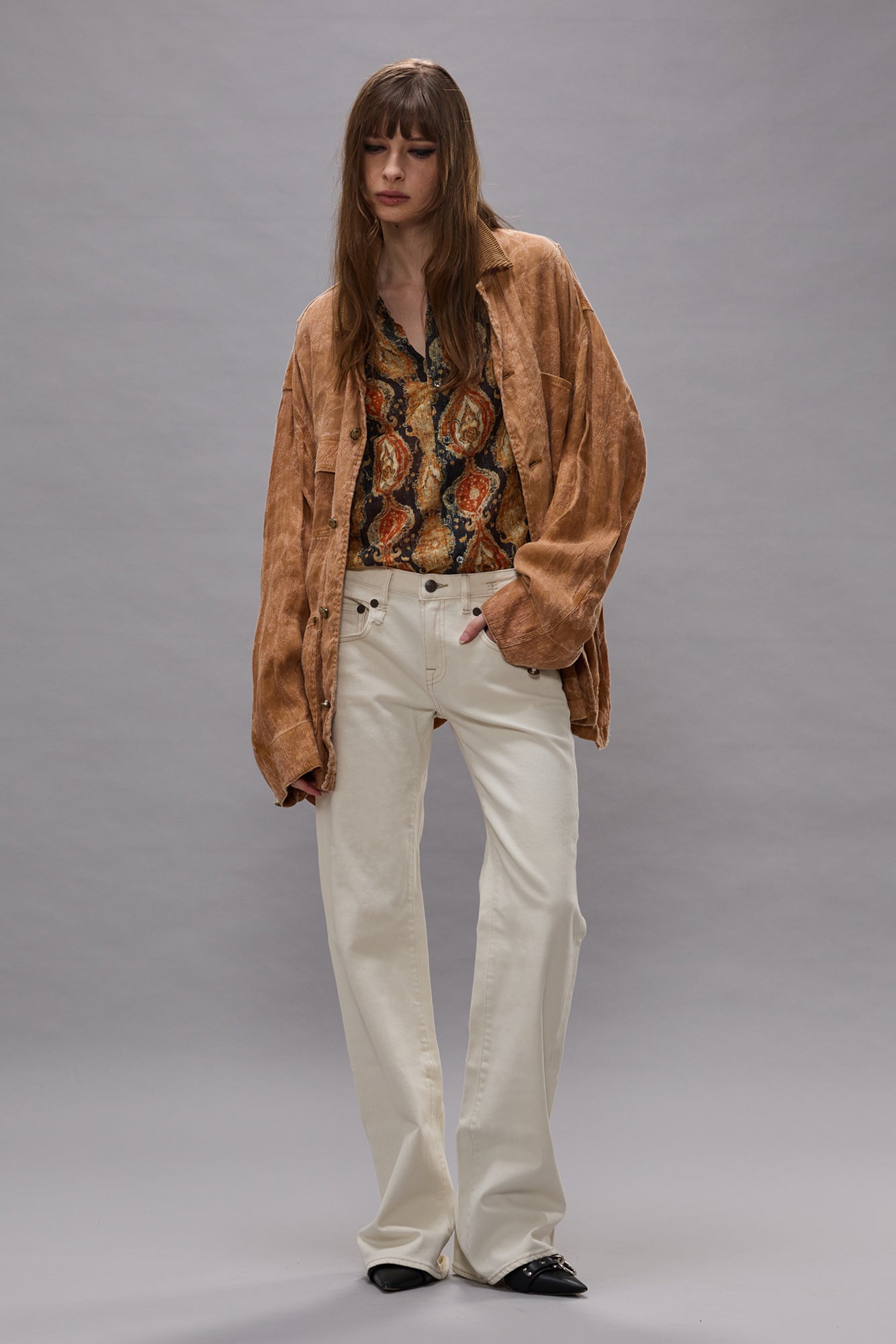 EVELYN CHORE JACKET - ORANGE FLORAL - R13