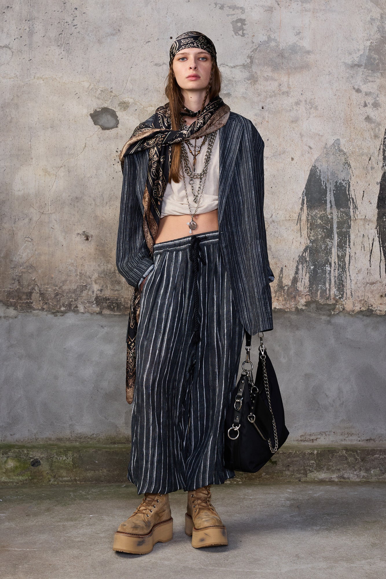 GATHERED HEM T - KHAKI ACID STONE - R13