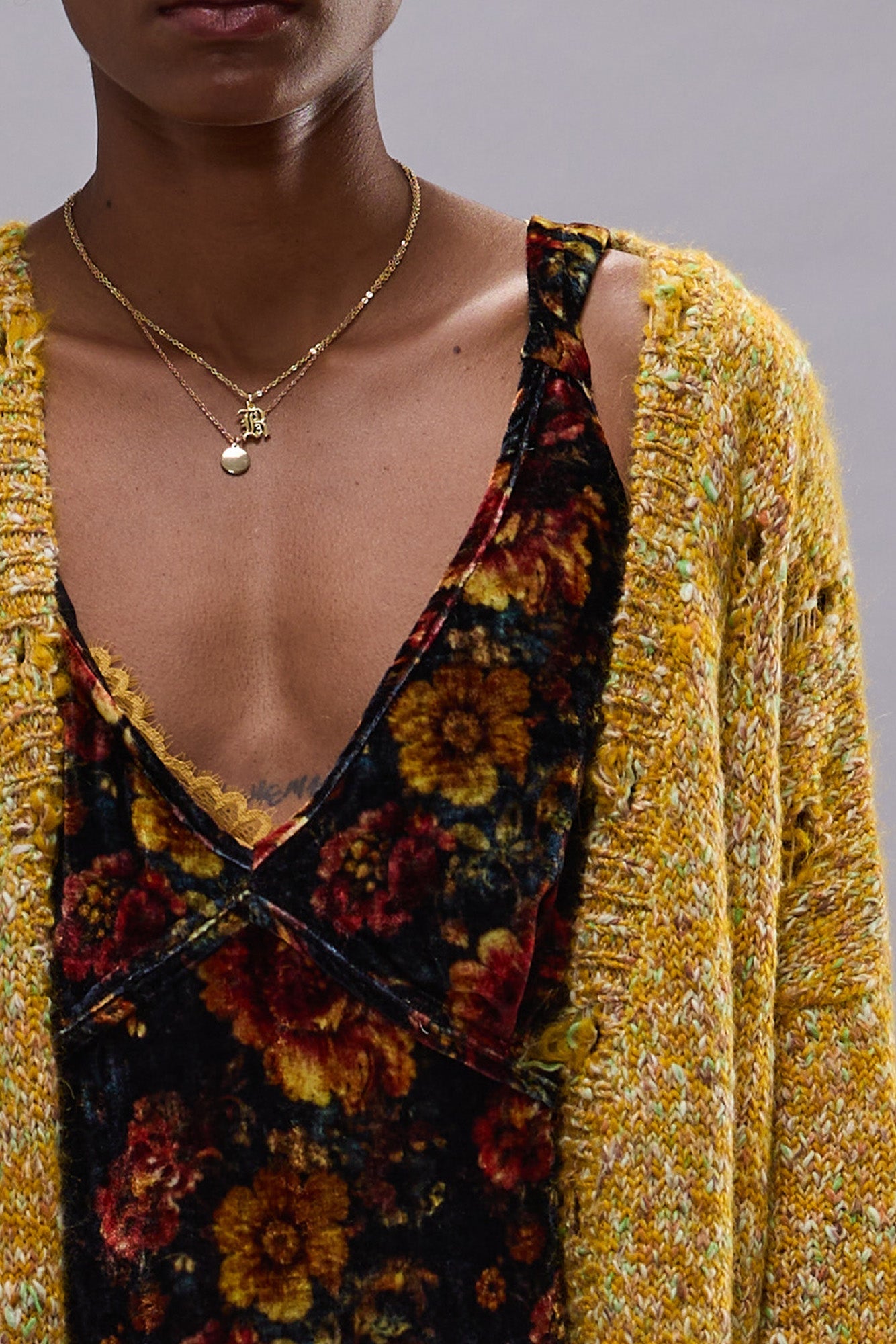 GRUNGE SLIP DRESS - ORANGE MULTI FLORAL - R13