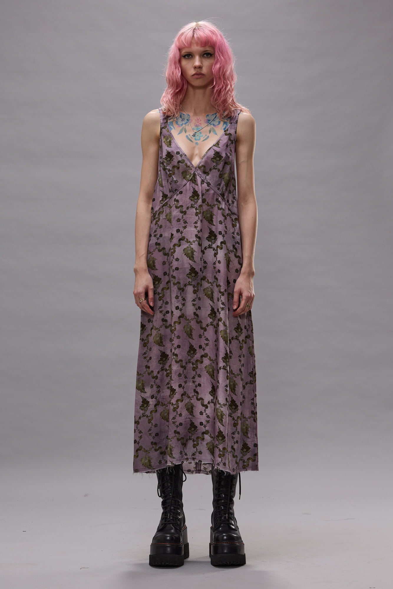 Grunge Slip - Purple Floral - R13