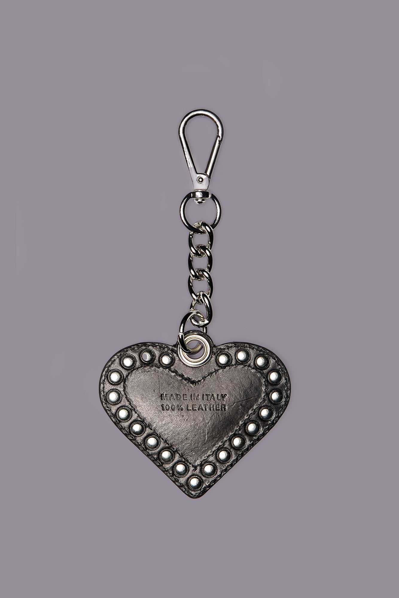 HEART KEYCHAIN - BLACK WITH SILVER - R13
