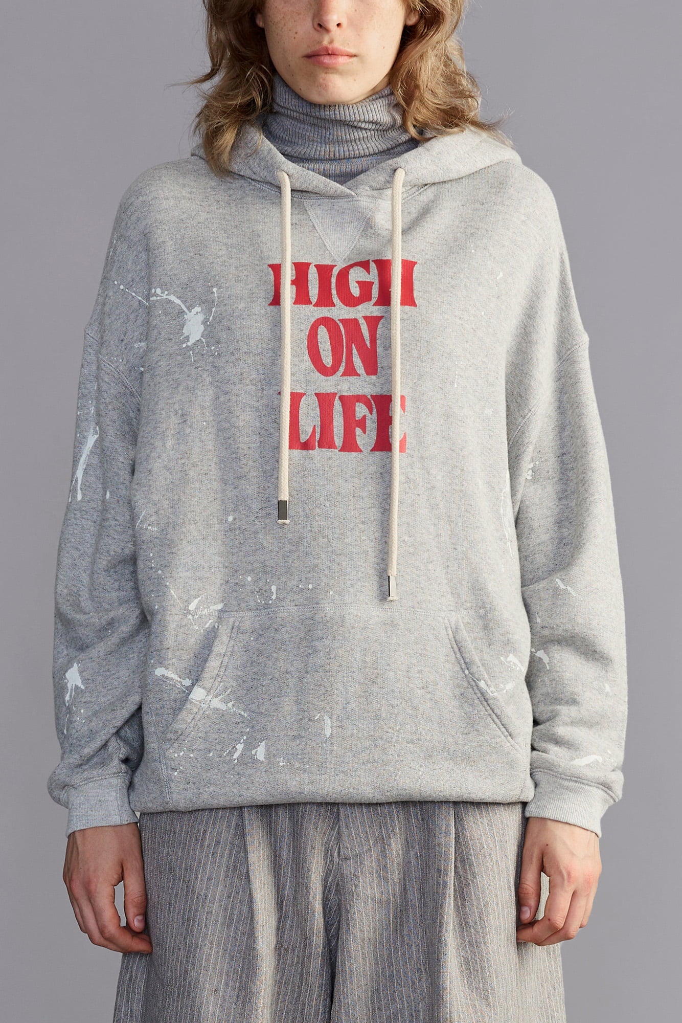 High On Life Oversized Hoodie - Heather Grey - R13