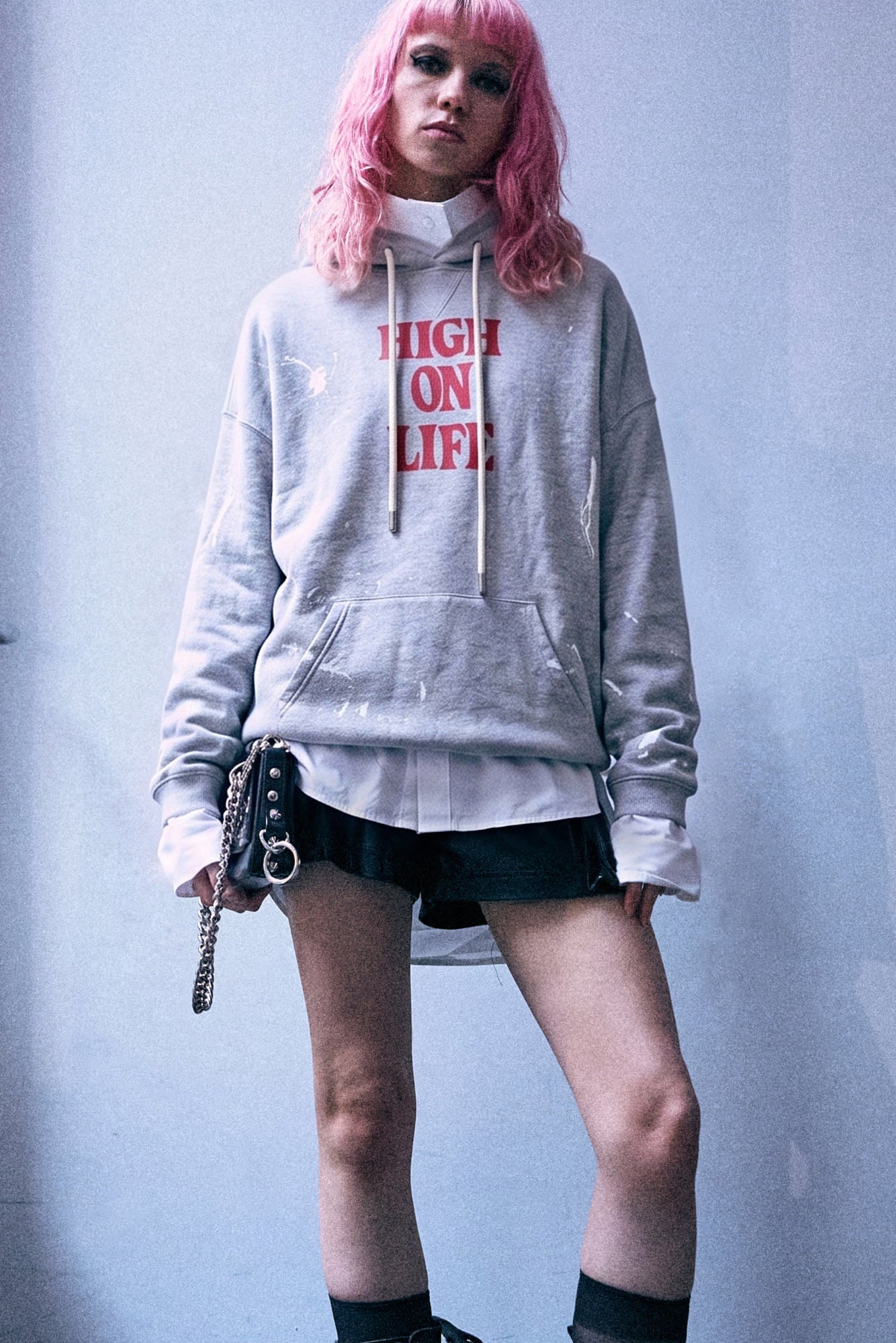 High On Life Oversized Hoodie - Heather Grey - R13