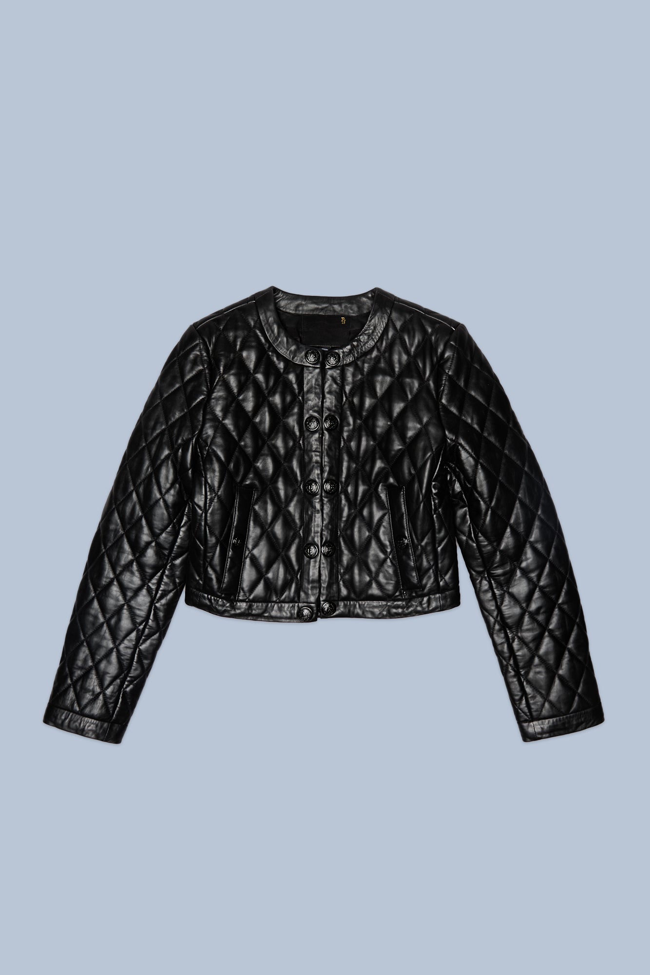 HOOK FRONT LEATHER JACKET - BLACK - R13