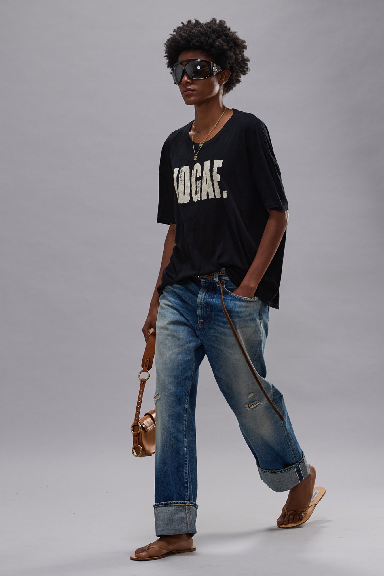 I DON'T GIVE A F RELAXED T - BLACK - R13