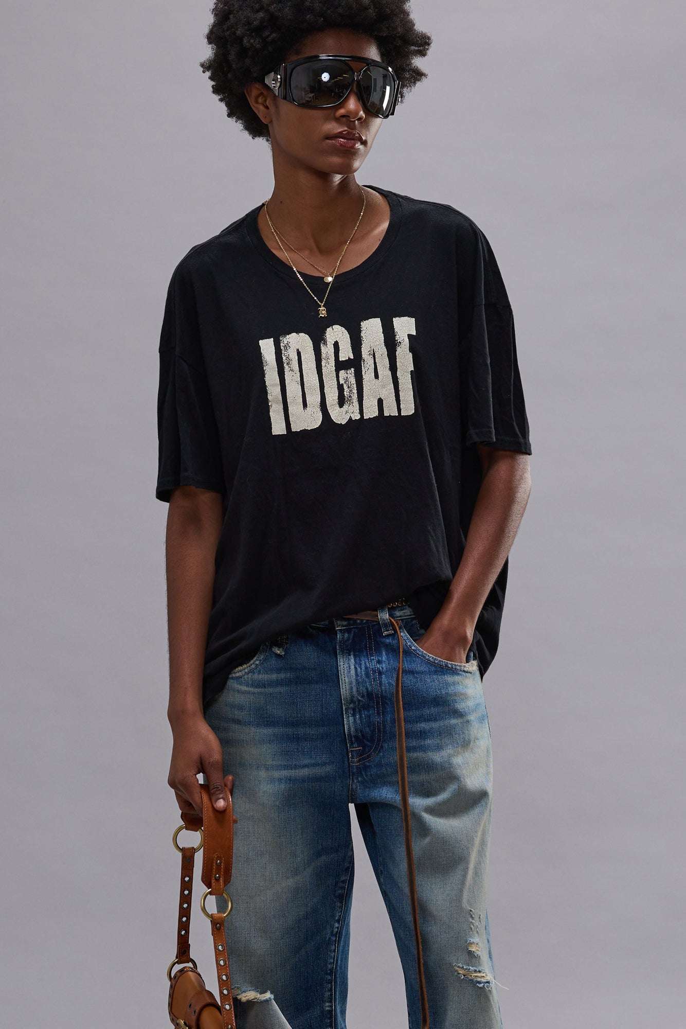 I DON'T GIVE A F RELAXED T - BLACK - R13