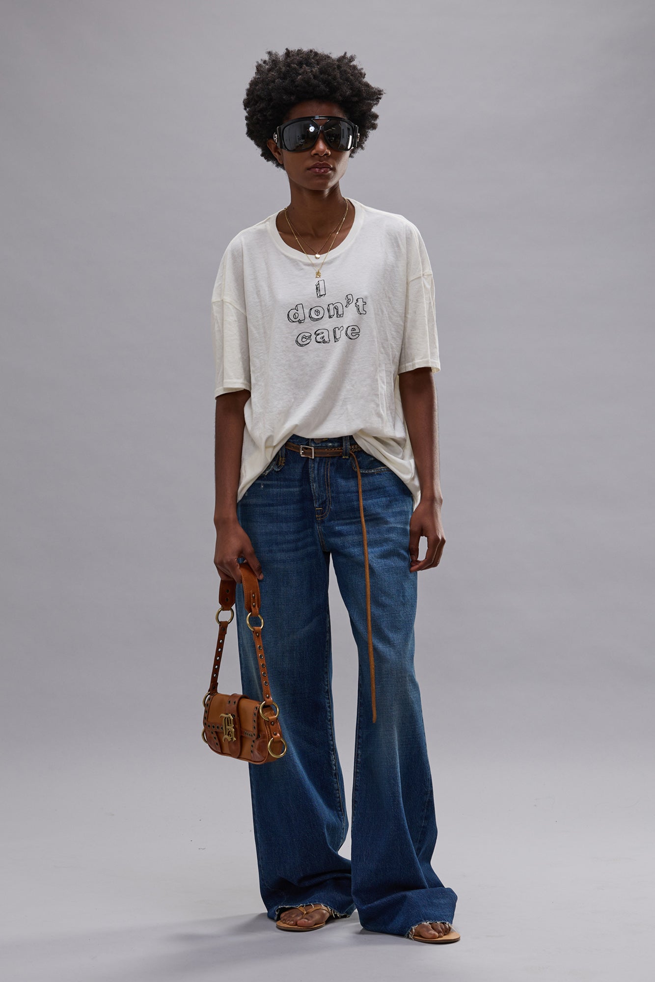 I DONT CARE RELAXED T - ECRU WHITE - R13