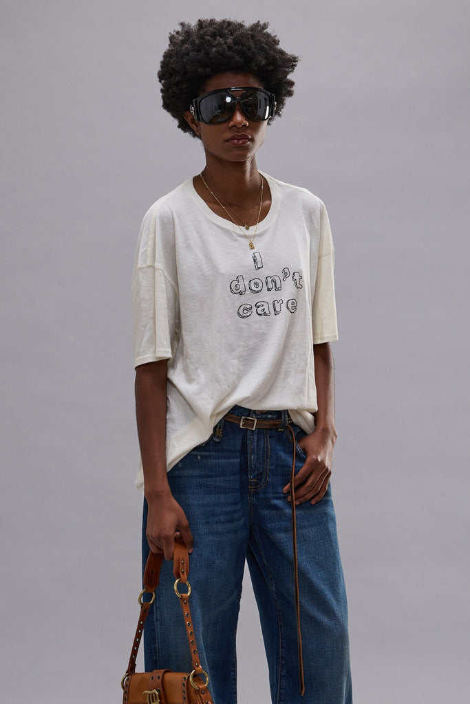 I DONT CARE RELAXED T - ECRU WHITE