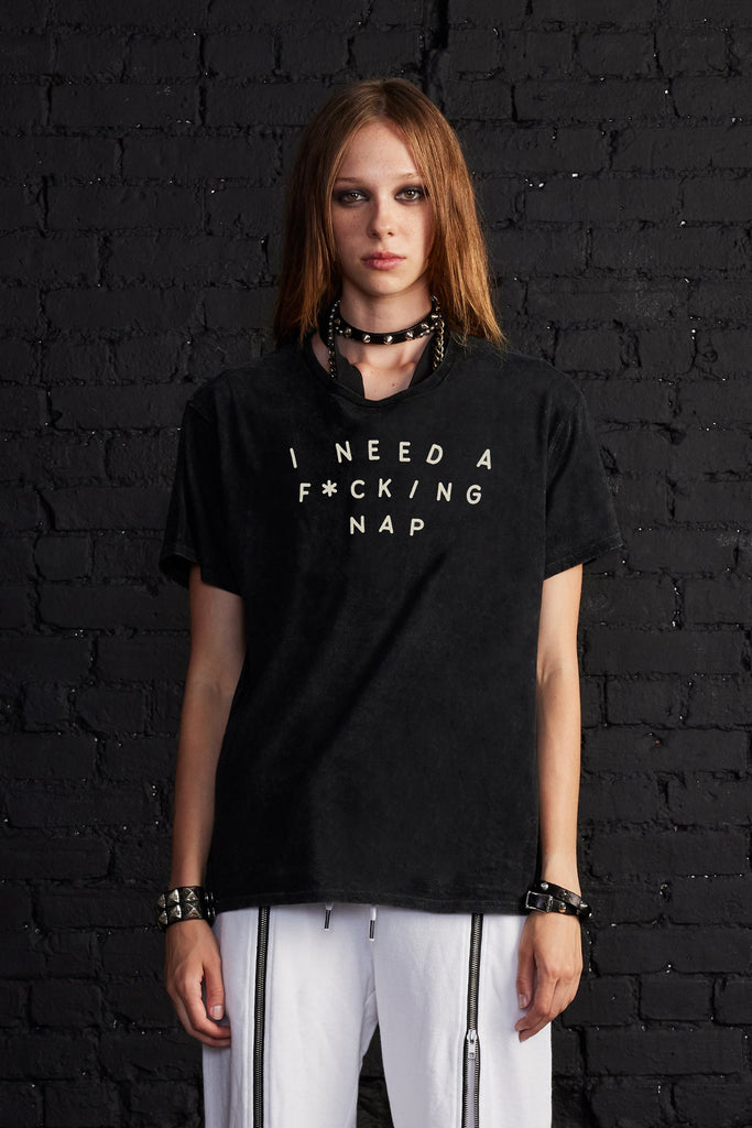 I Need A Nap Boy T - Black