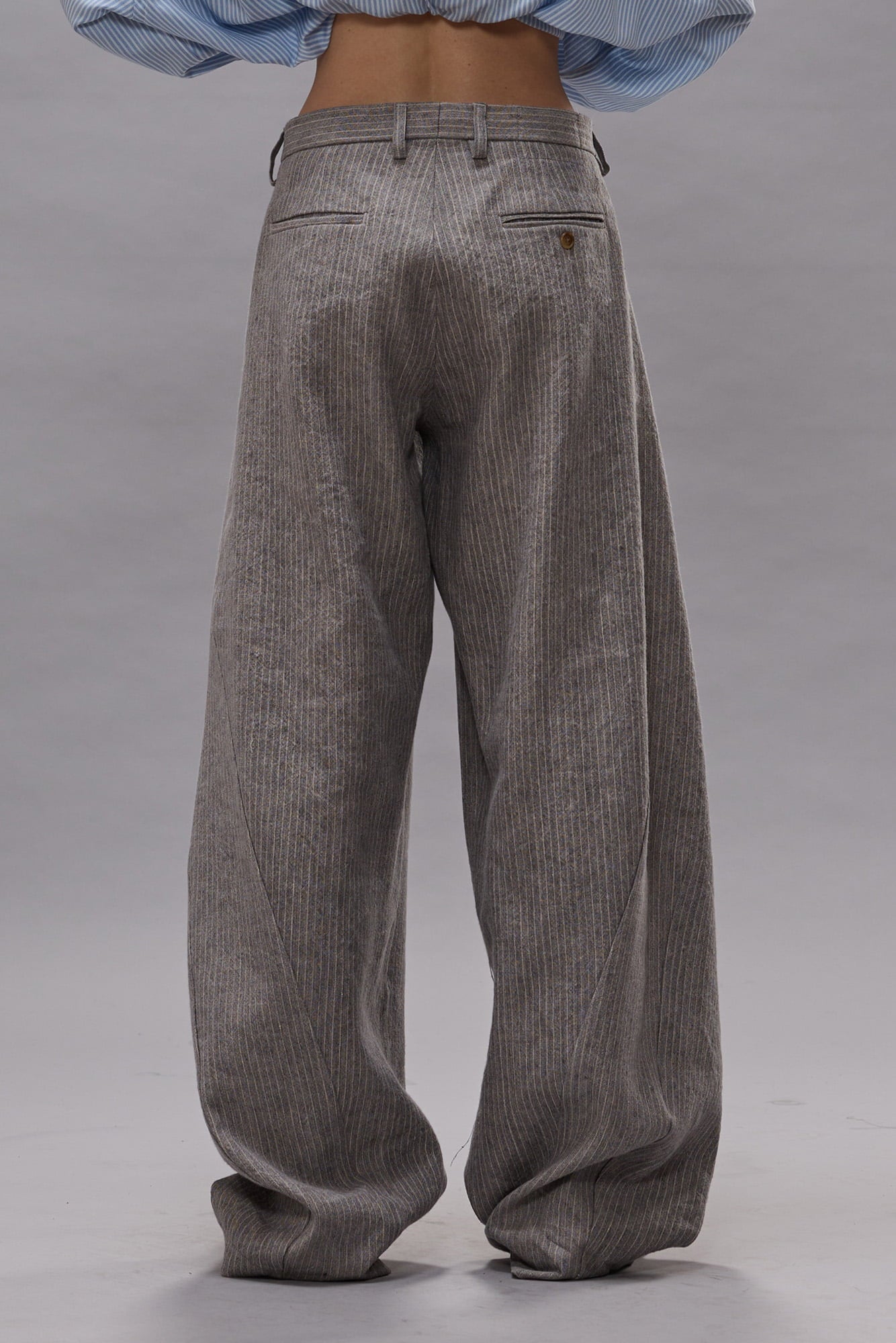 Janine Trouser - Light Grey Stripe - R13