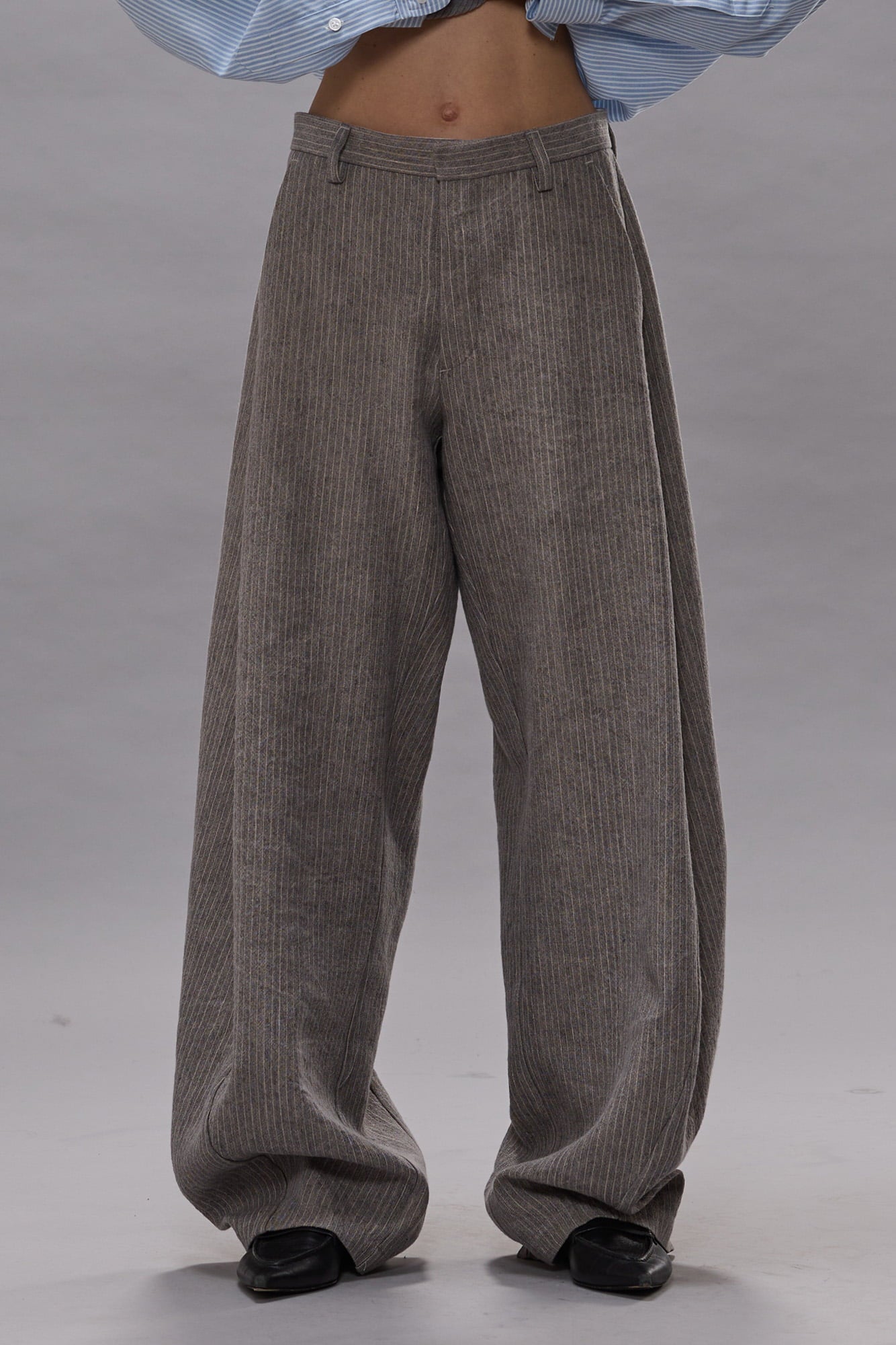 Janine Trouser - Light Grey Stripe - R13