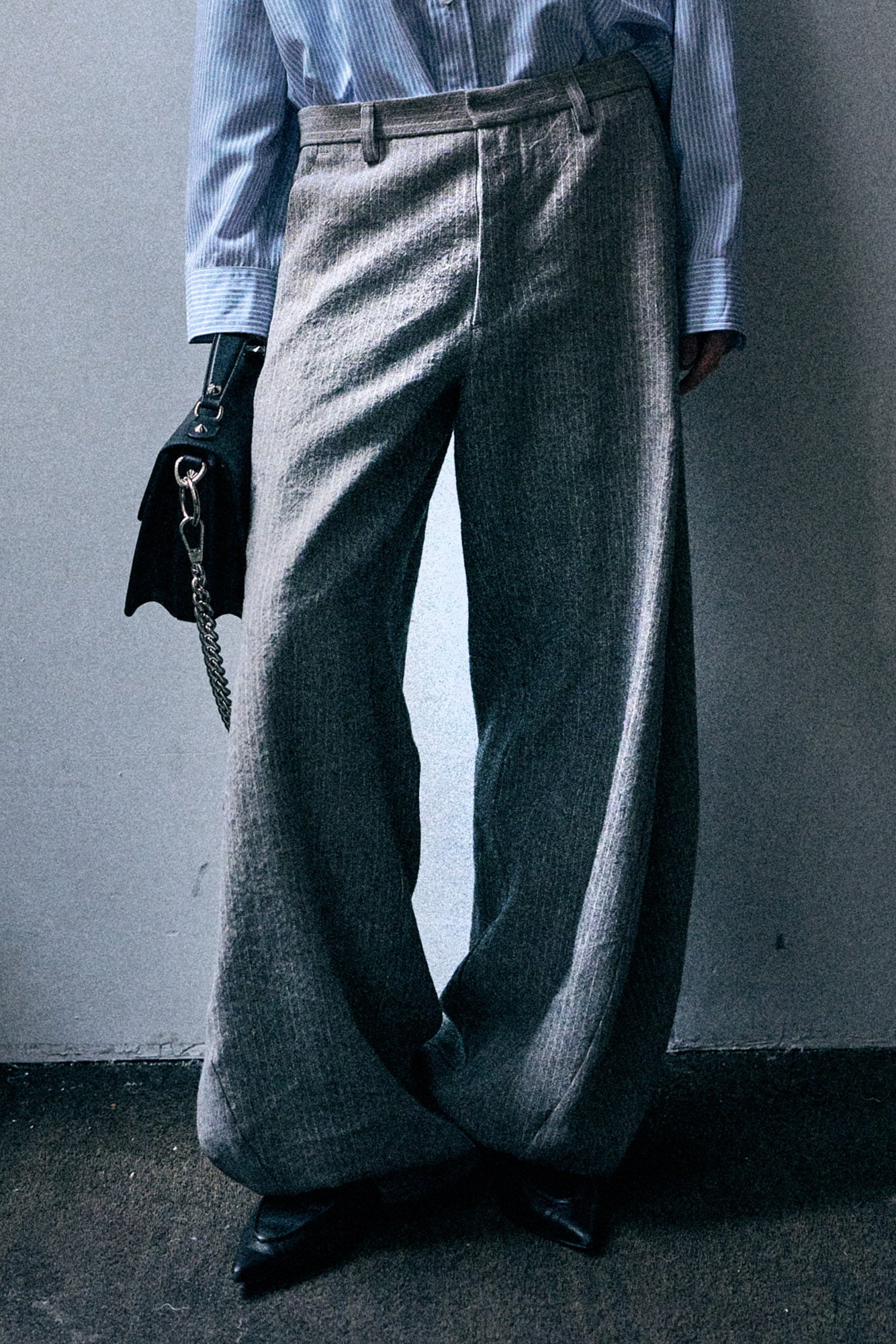 Janine Trouser - Light Grey Stripe - R13