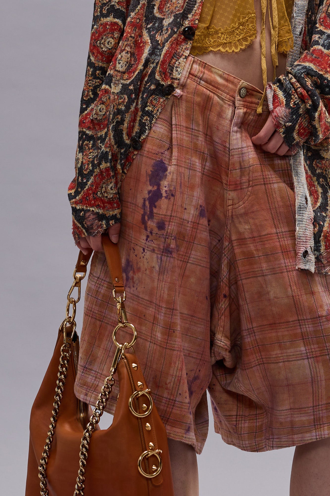 JESSE CARPENTER SHORT - OVERDYED ORANGE PURPLE PLAID - R13