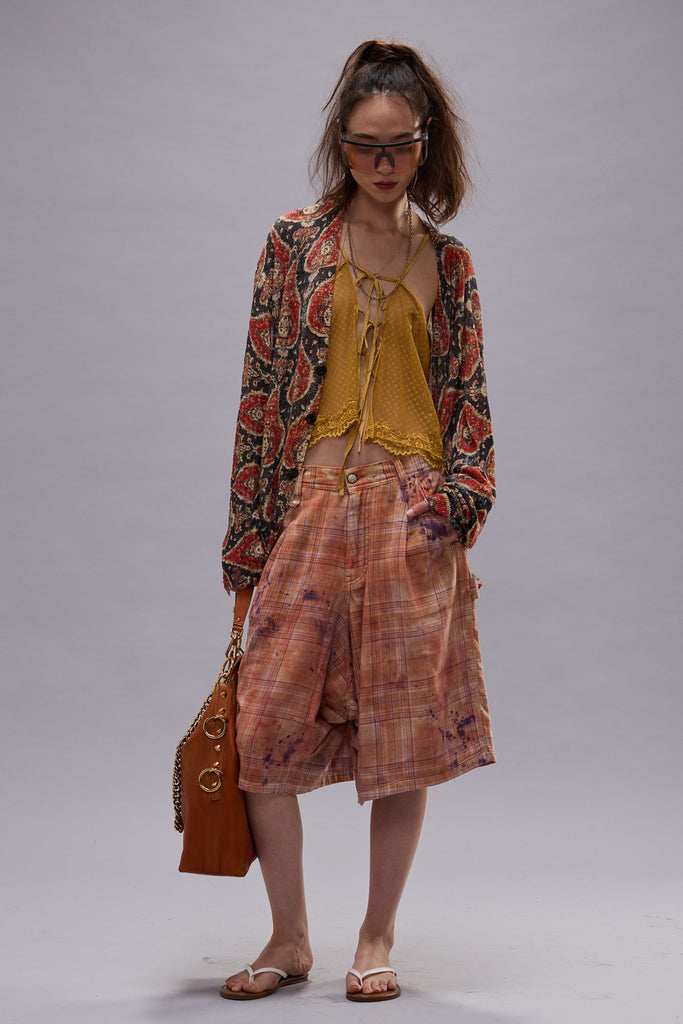 JESSE CARPENTER SHORT - OVERDYED ORANGE PURPLE PLAID