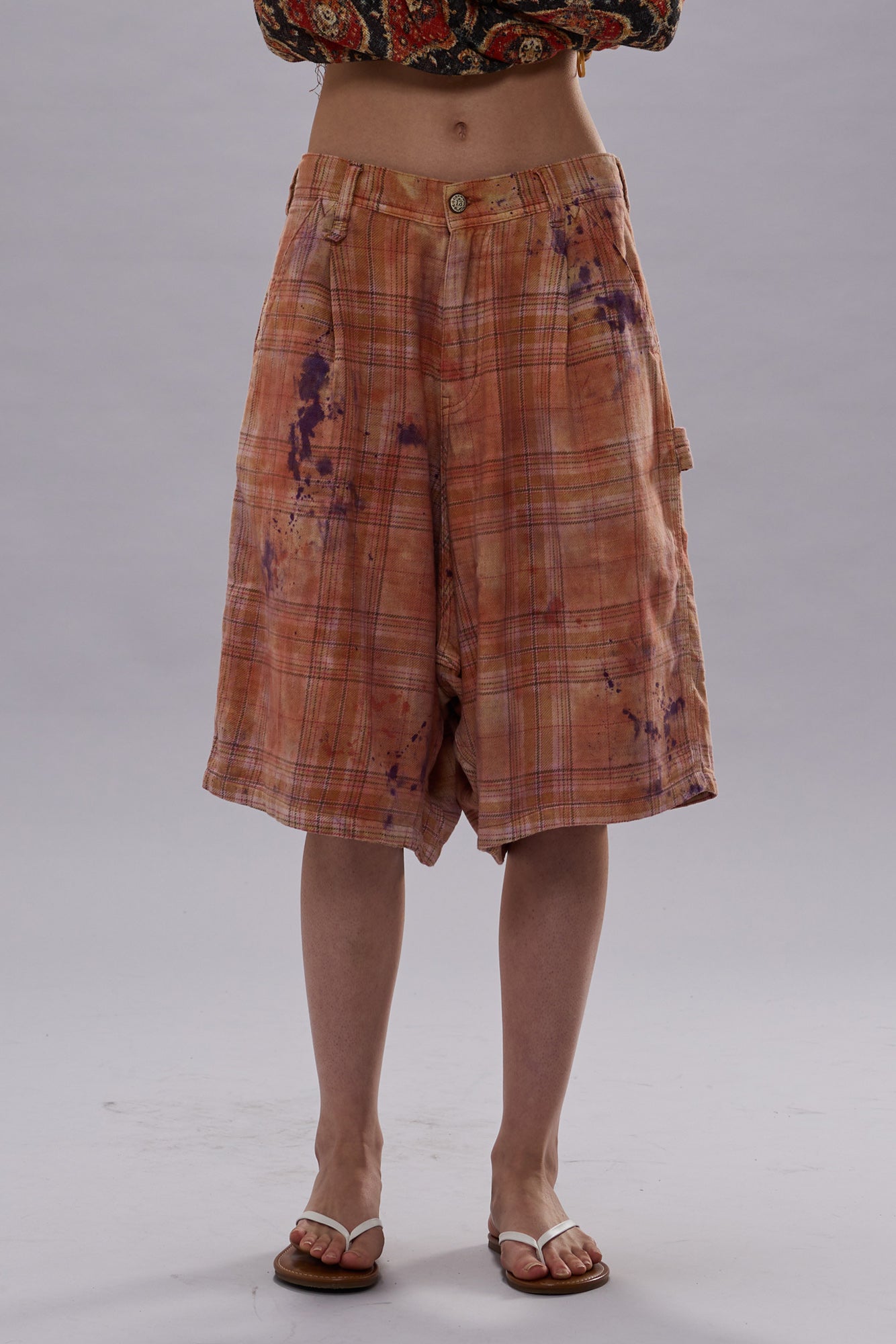 JESSE CARPENTER SHORT - OVERDYED ORANGE PURPLE PLAID - R13