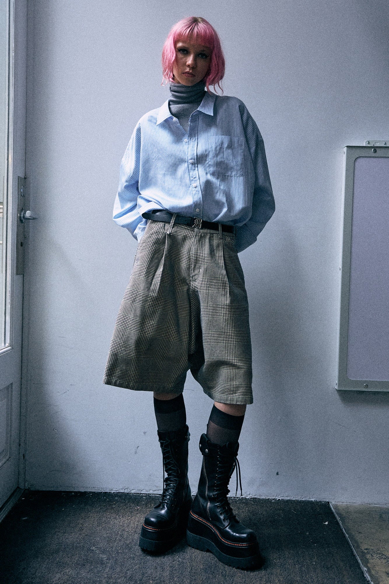 Jesse Carpenter Short - Prince Of Wales Grey Check - R13