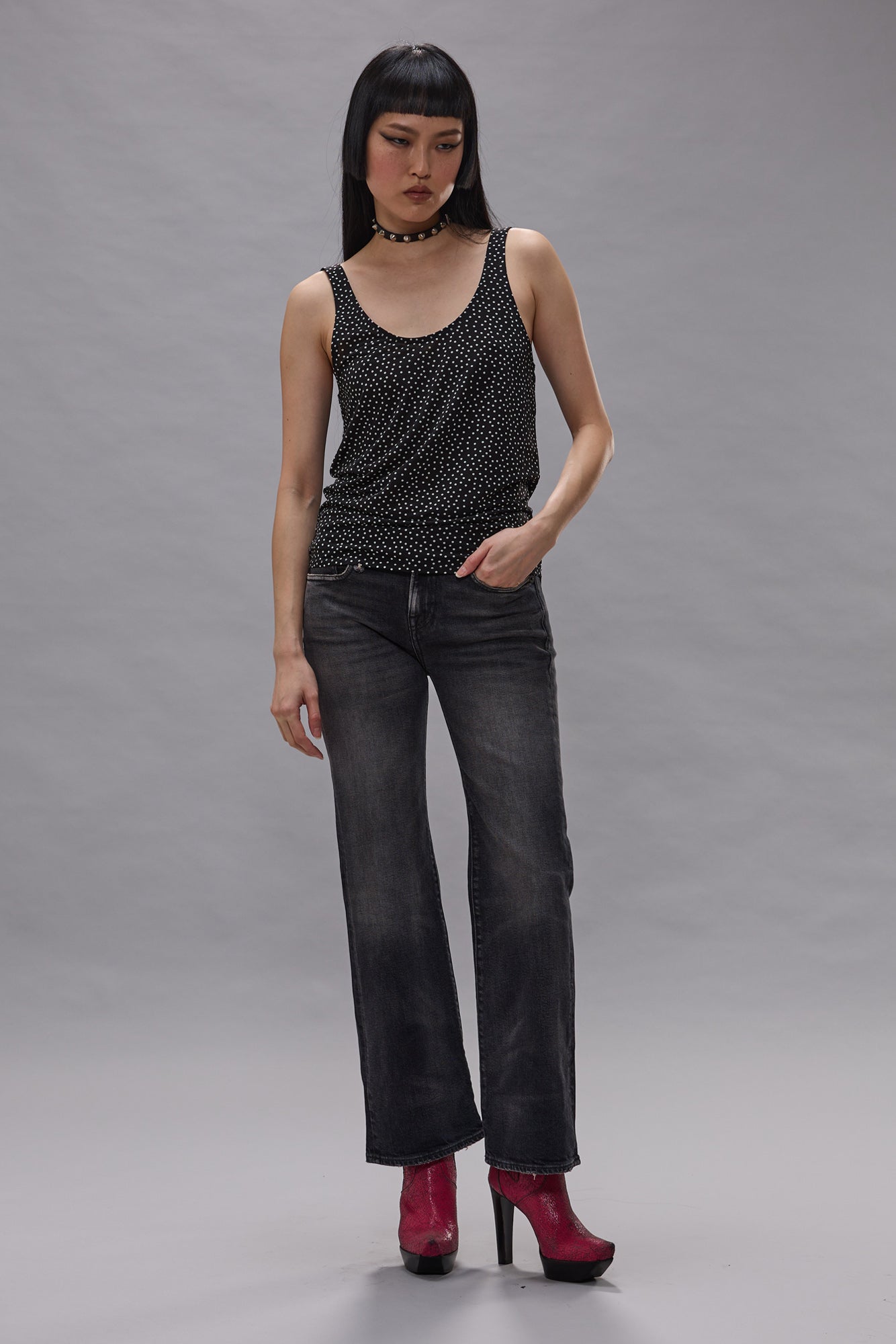 JOAN CROPPED FLARE JEAN - ESSEX BLACK STRETCH - R13