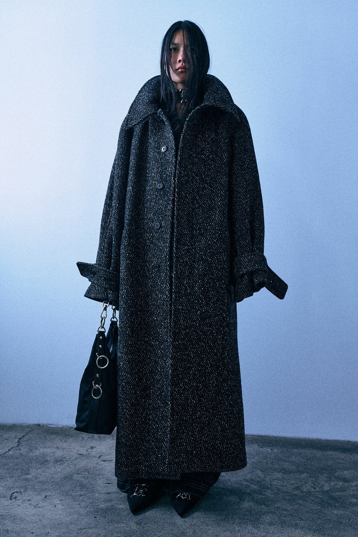 Jumbo Coat - Marled Black - R13