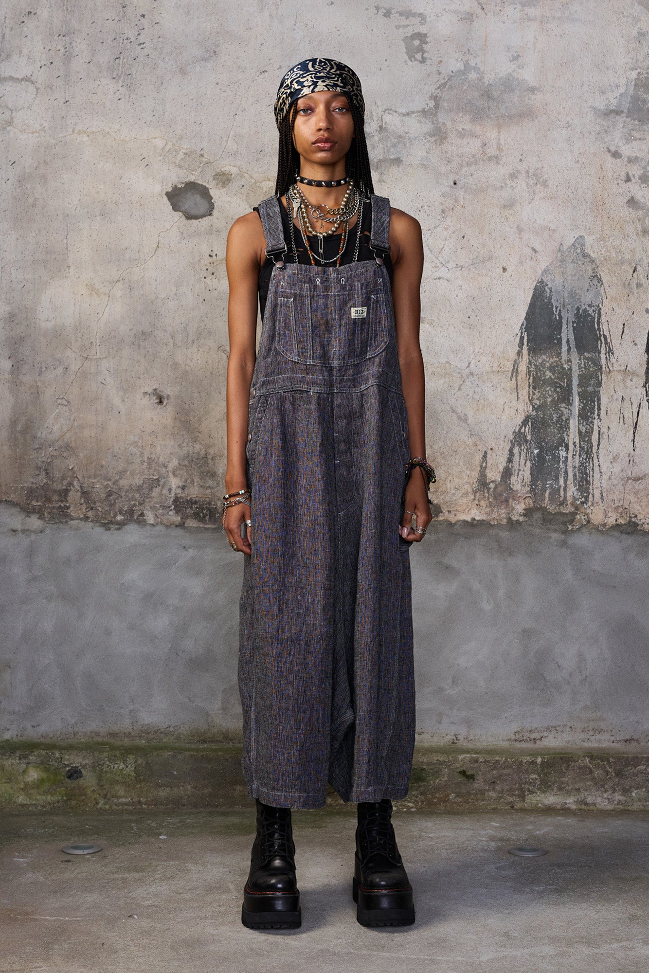 アビレックスMSPG オーバーオール ダークグレー JUMBO OVERALL - DARK GREY W MICRO STRIPE - R13