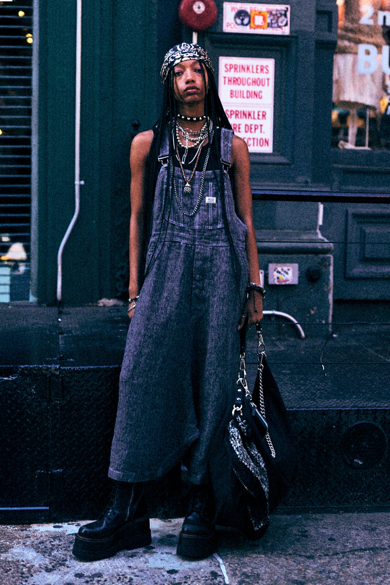 JUMBO OVERALL - DARK GREY MICRO STRIPE - R13