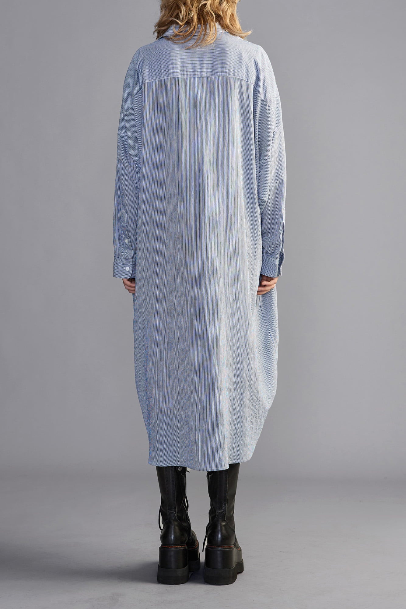 Jumbo Shirt Dress - Blue Stripe - R13