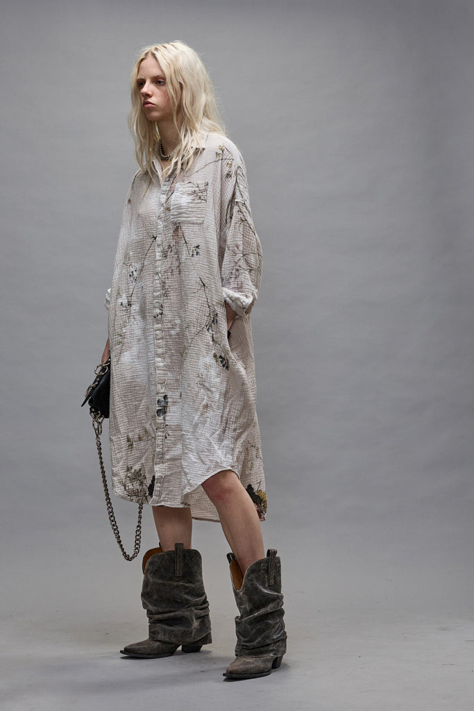 Jumbo Shirtdress - Bleached Cream Floral