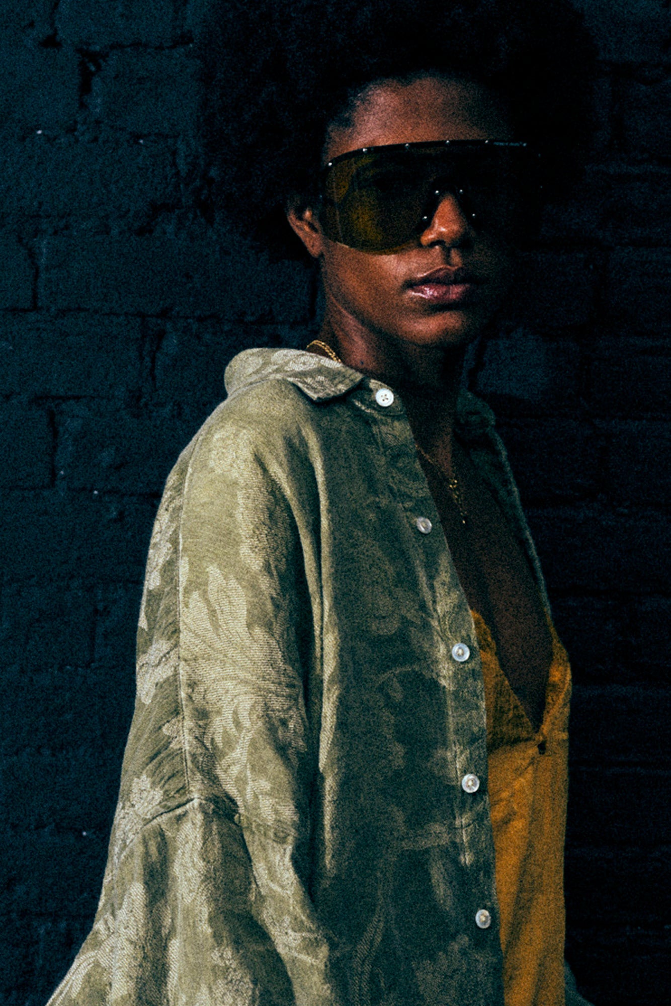 JUMBO SHIRTDRESS - OLIVE FLORAL - R13