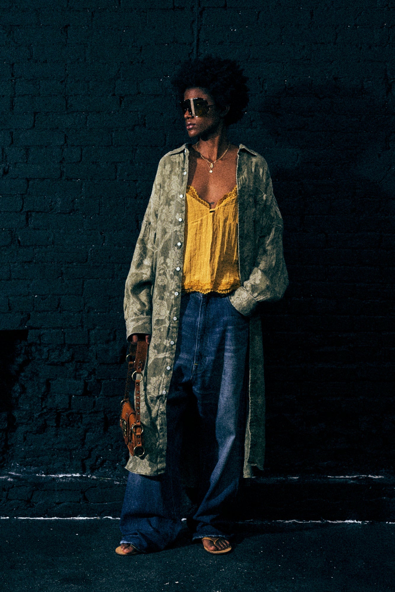 JUMBO SHIRTDRESS - OLIVE FLORAL - R13