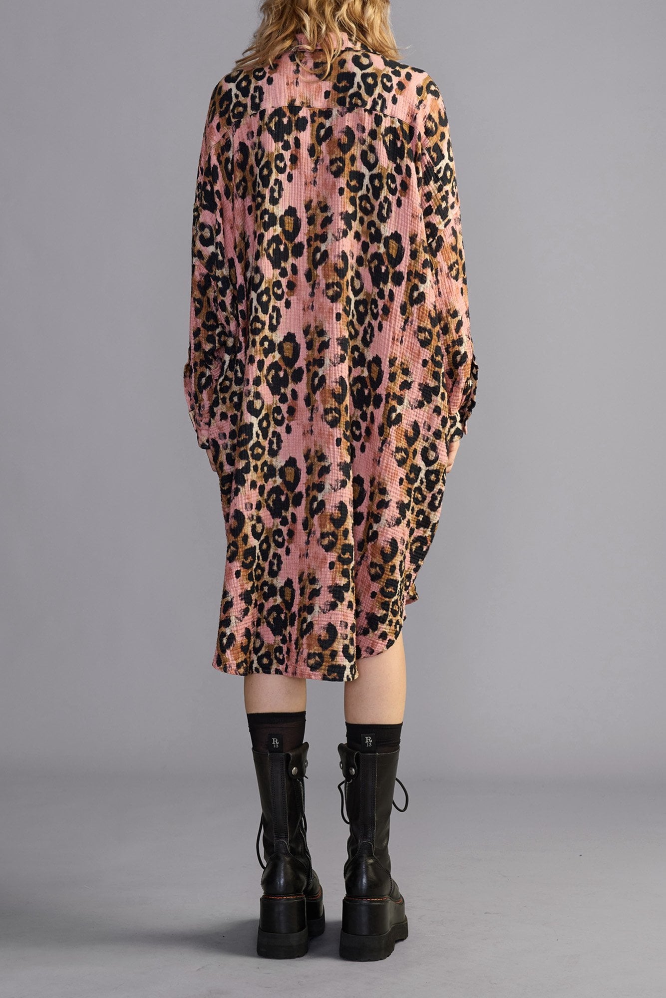 Jumbo Shirtdress - Pink Leopard - R13