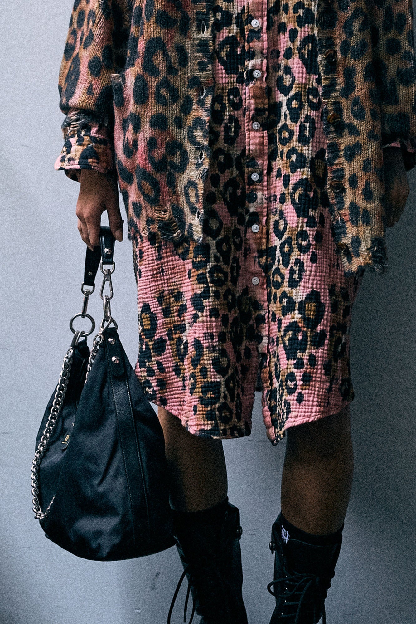 Jumbo Shirtdress - Pink Leopard - R13