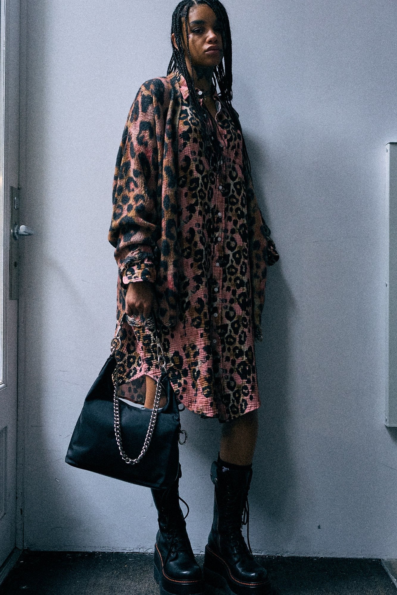 Jumbo Shirtdress - Pink Leopard - R13