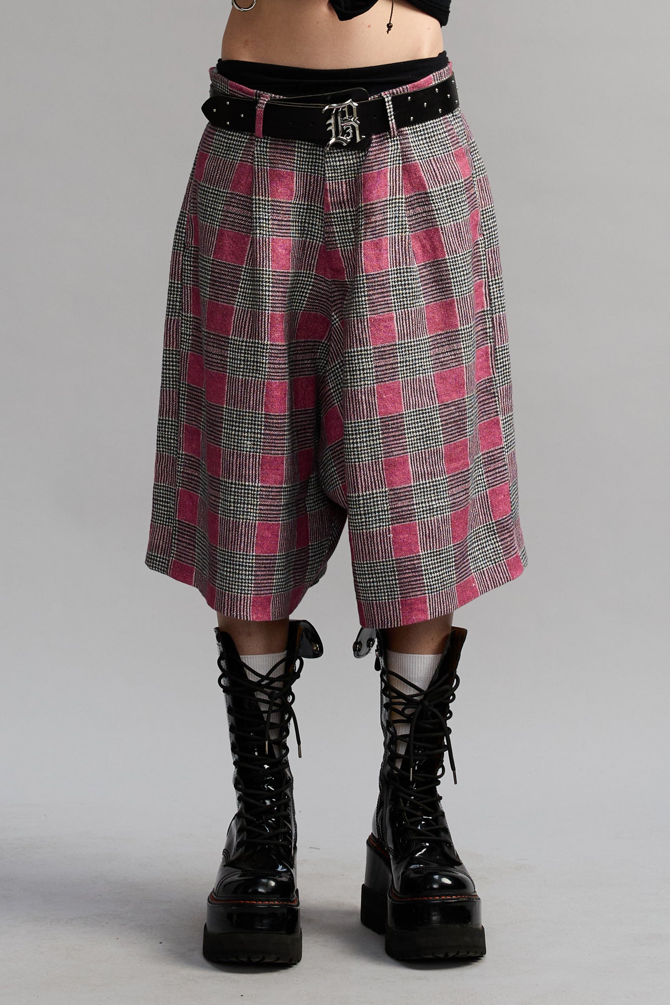 Jumbo Tailored Short - Pink Glen Plaid - R13