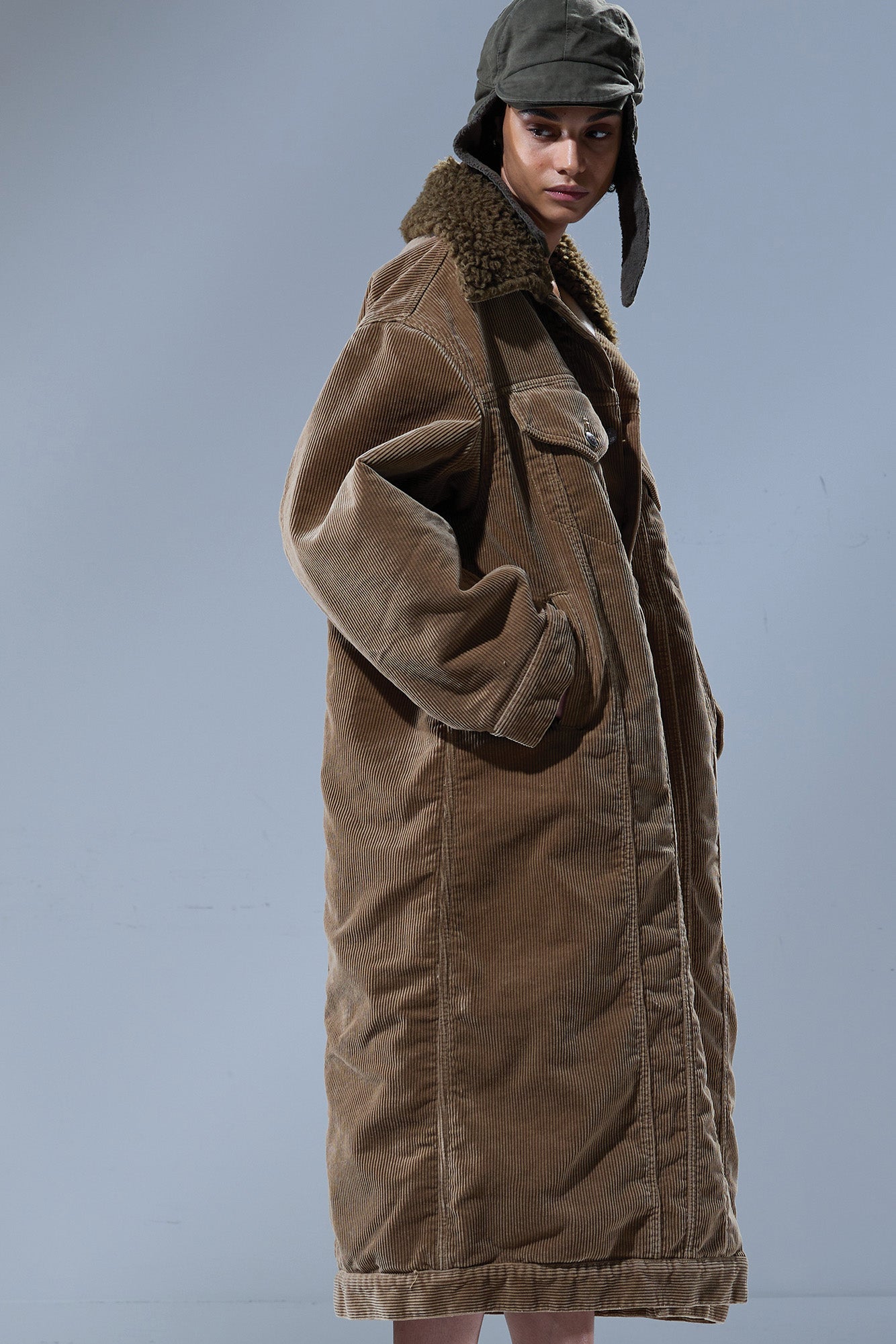 KAT TRUCKER COAT - HEAVY TAN CORD - R13