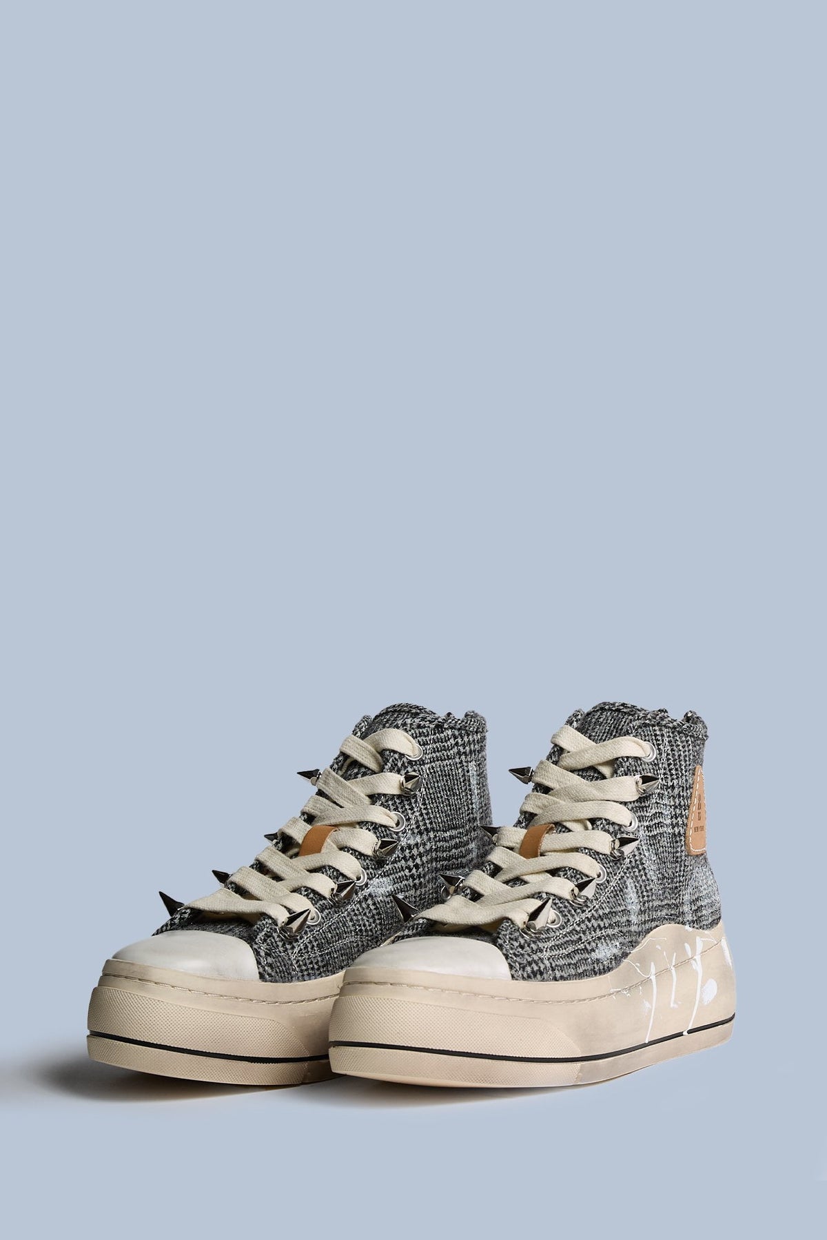 Kurt High Top Sneaker - Black And White Check - R13