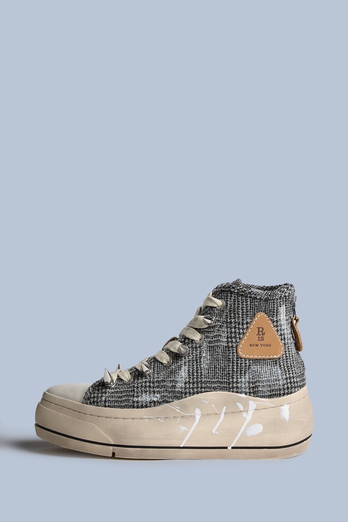 Kurt High Top Sneaker - Black And White Check - R13