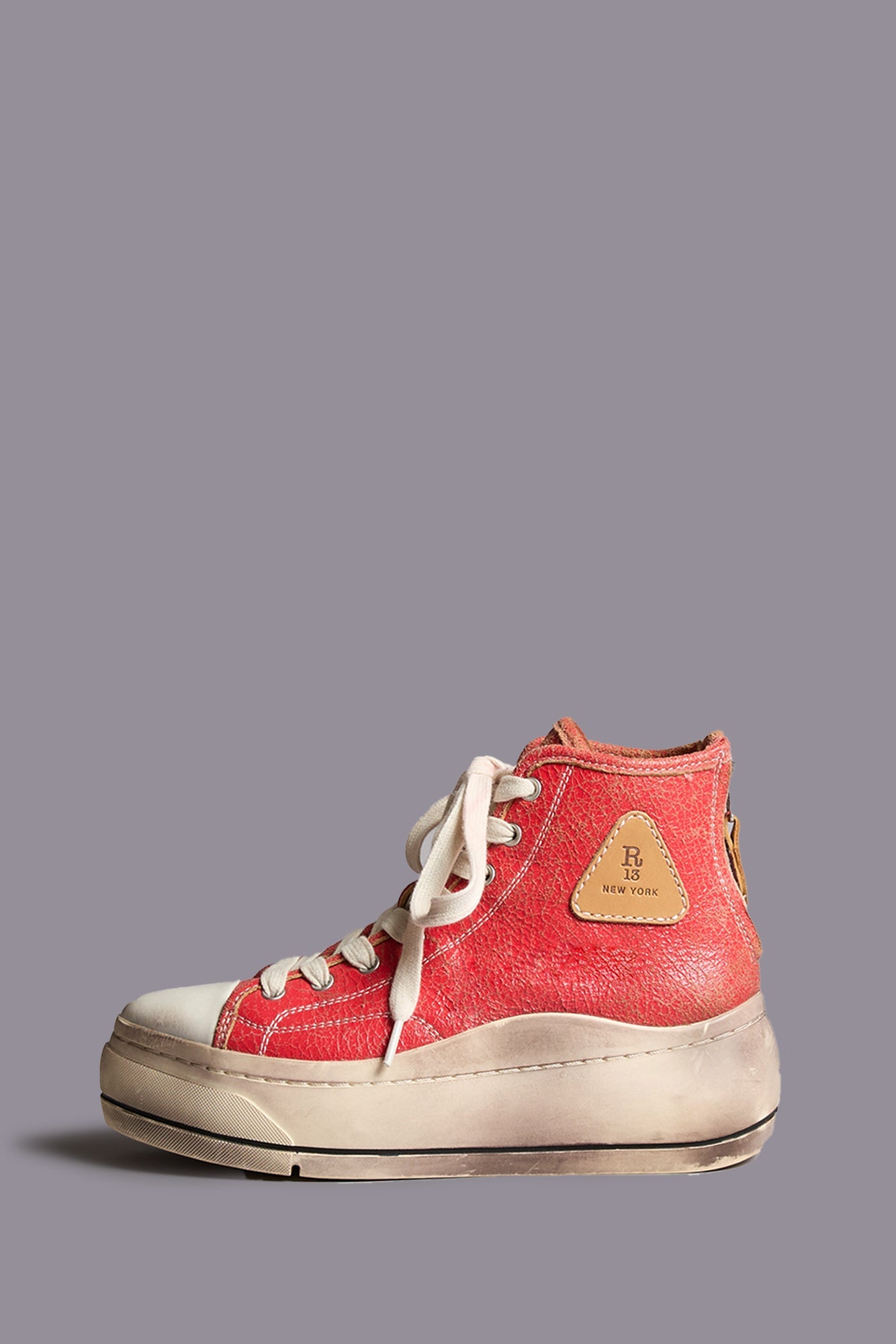 KURT HIGH TOP SNEAKER - CRACKLE RED
