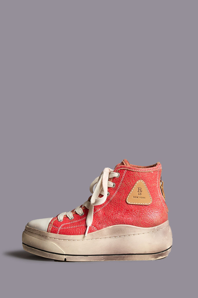Kurt High Top Sneaker - Crackle Red