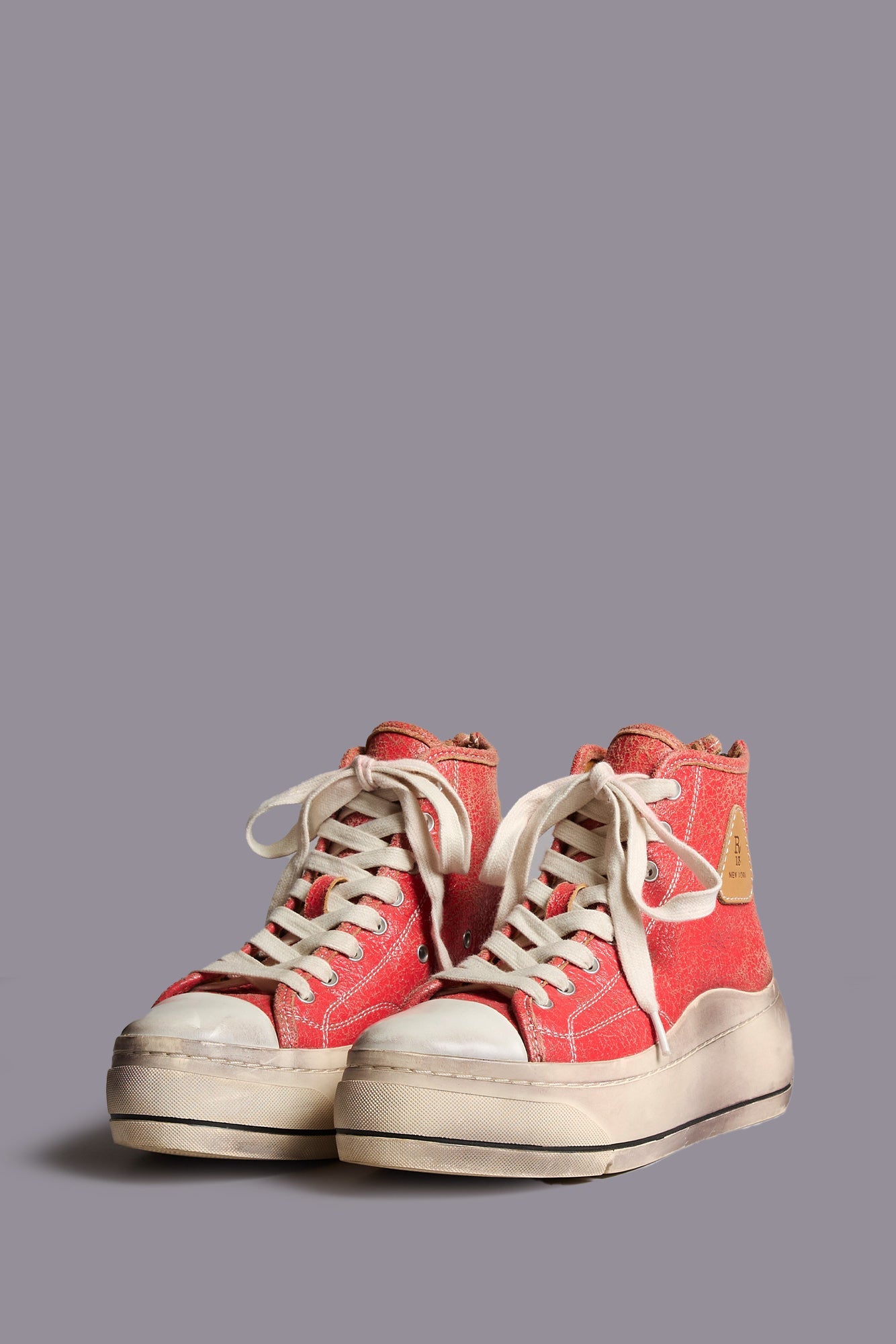 KURT HIGH TOP SNEAKER - CRACKLE RED - R13